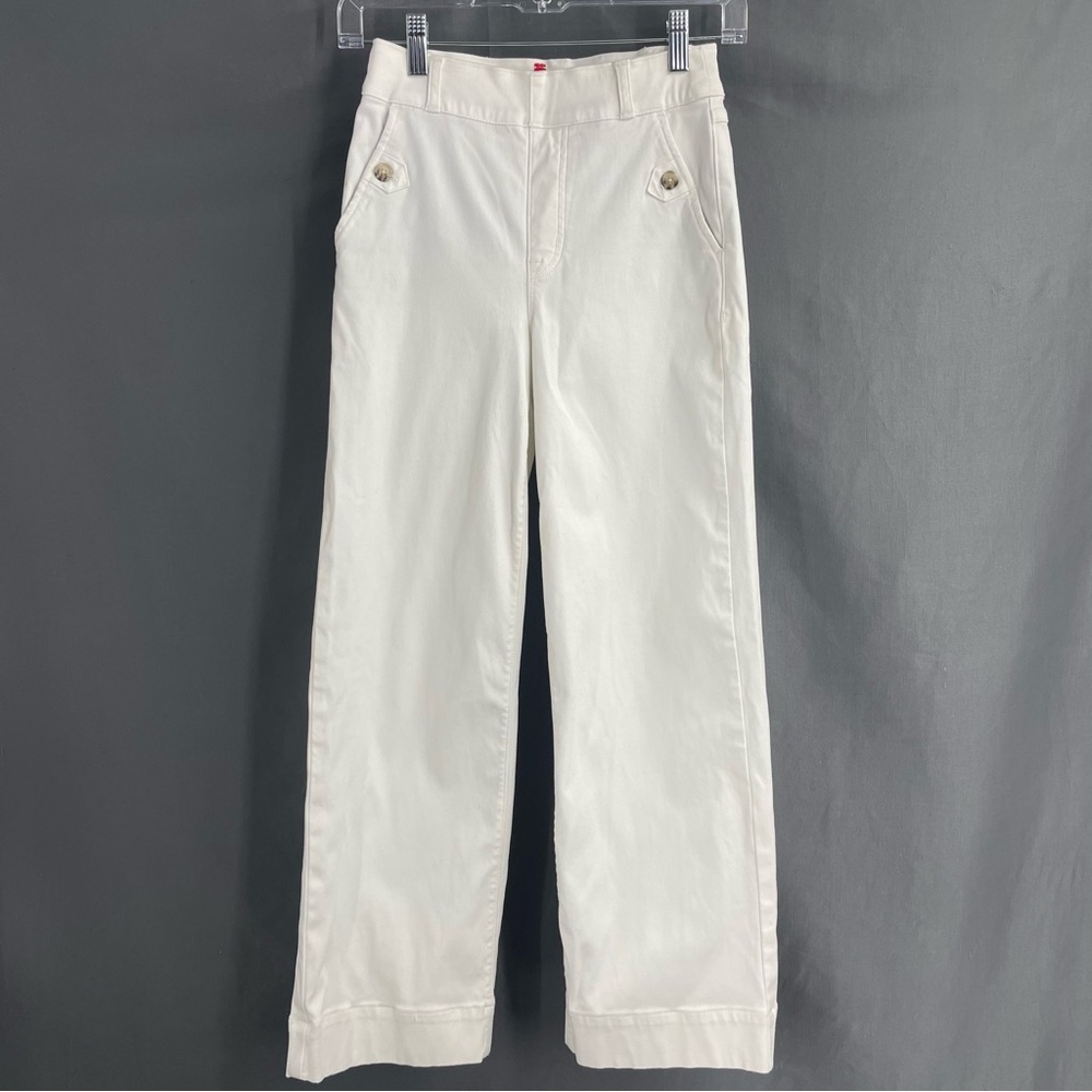 SPANX Stretch Twill Cropped Wide Leg Bright White Comfort Business Casual Pant - Picture 5 of 12